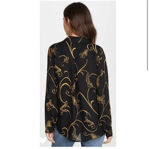 L’Agence Nina Blouse in Black/Gold Tiger.
